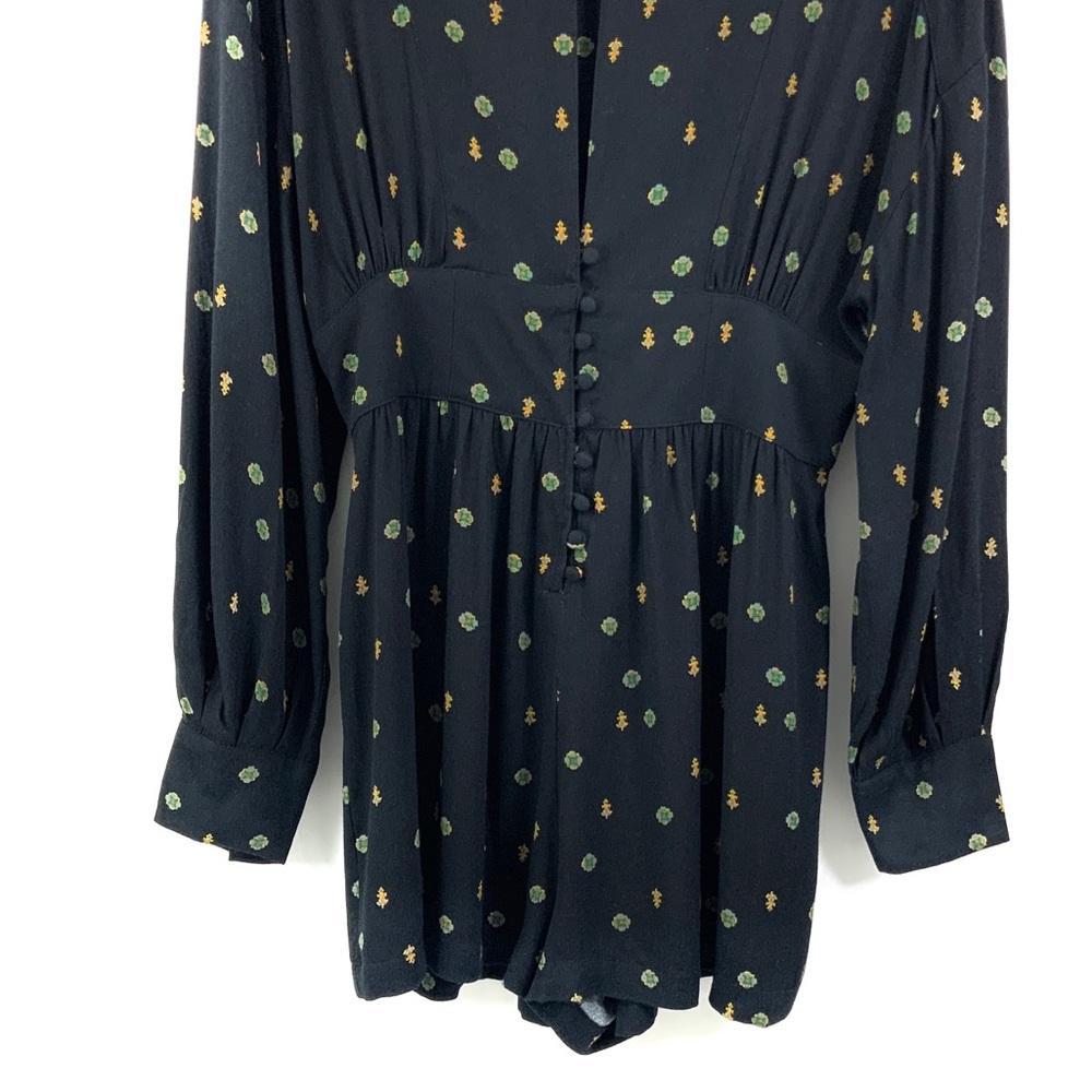 FREE PEOPLE Long Sleeve Romper Love Grows Shorts Romper Loose Fit Flowy K13 - Picture 6 of 10